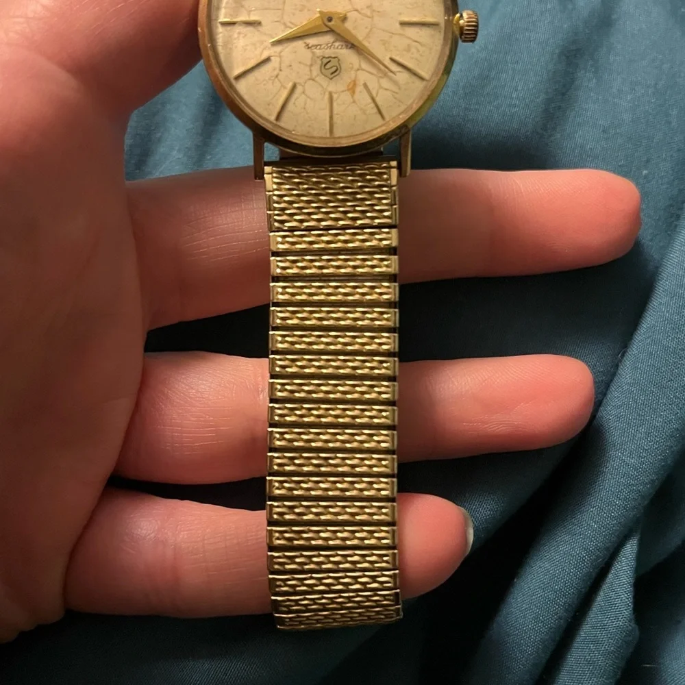 Vintage 14K Gold Lucien Piccard Seashark Men’s Automatique Wind-Up Watch - Picture 6 of 7